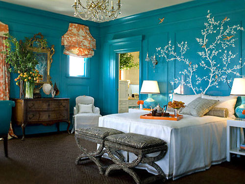 sexy bedroom design blue